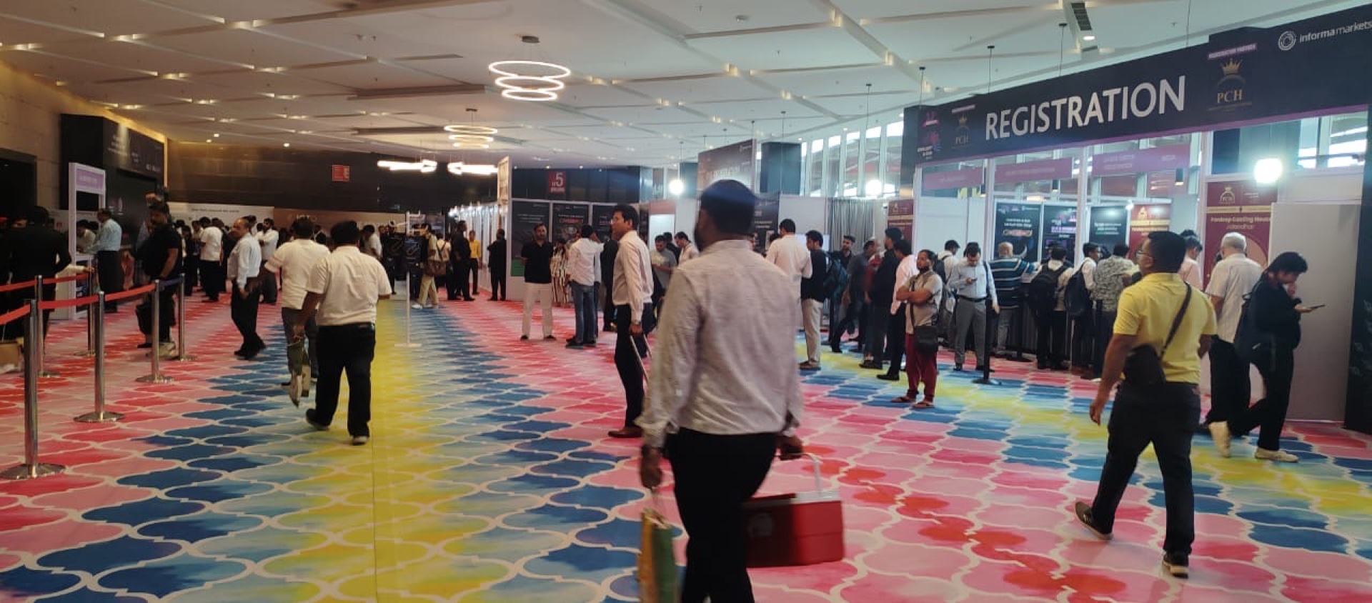 Colourful floral petal-pattern designer carpet